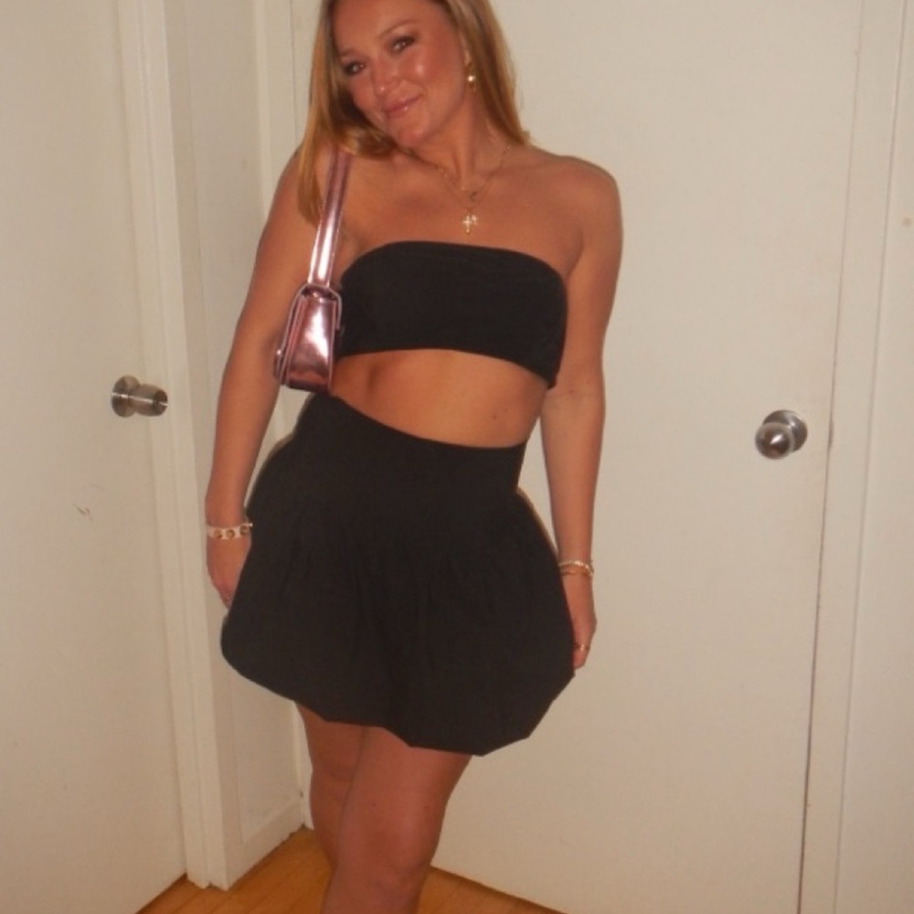 Free people Black Strapless Two-Piece Set